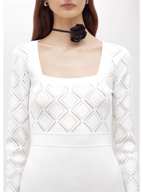 Abito in maglia a tubino con strass BLUGIRL BLUMARINE | RF5117MS99E/10602